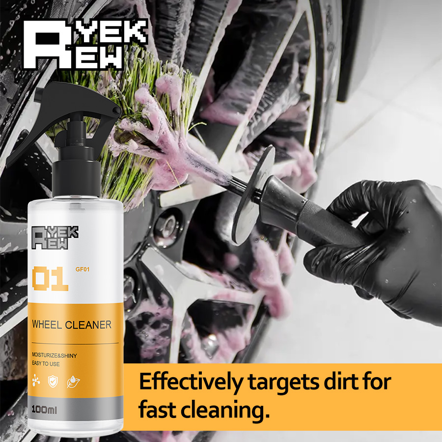 Rubber Cleaner Foam - タイヤクリーナーフォームスプレー - 瞬間的に黒く輝くタイヤコーティング、車輪リムの光沢＆保護剤、色褪せたゴムを復元、車のディテーリング用