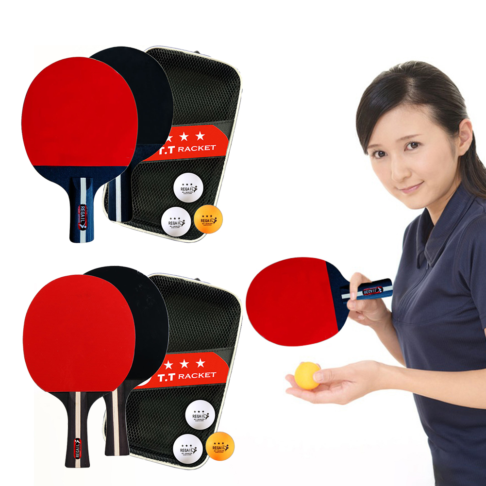 Table Tennis Olympics - 卓球ラケット,バッグ付き,ピンポンラケット,2ラケット,3ボール,プロ2プレーヤー,完璧な遊び