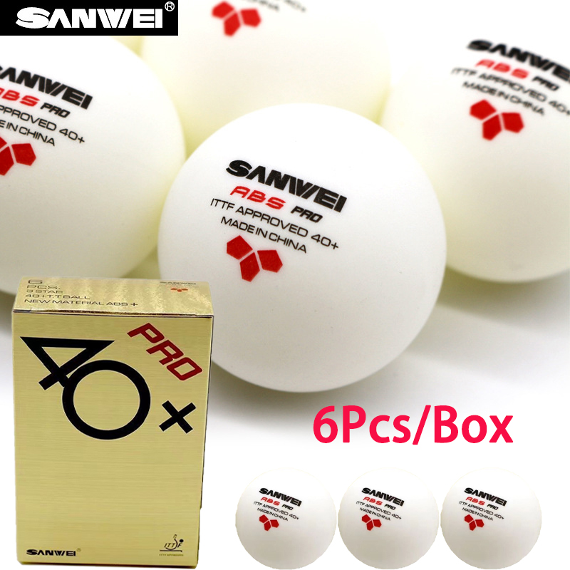 Table Tennis Pro - Sanwei abs pro-競技トレーニング用の40つの卓球ボール,新しい素材のitf承認されたpingプロングボール,ピース/箱