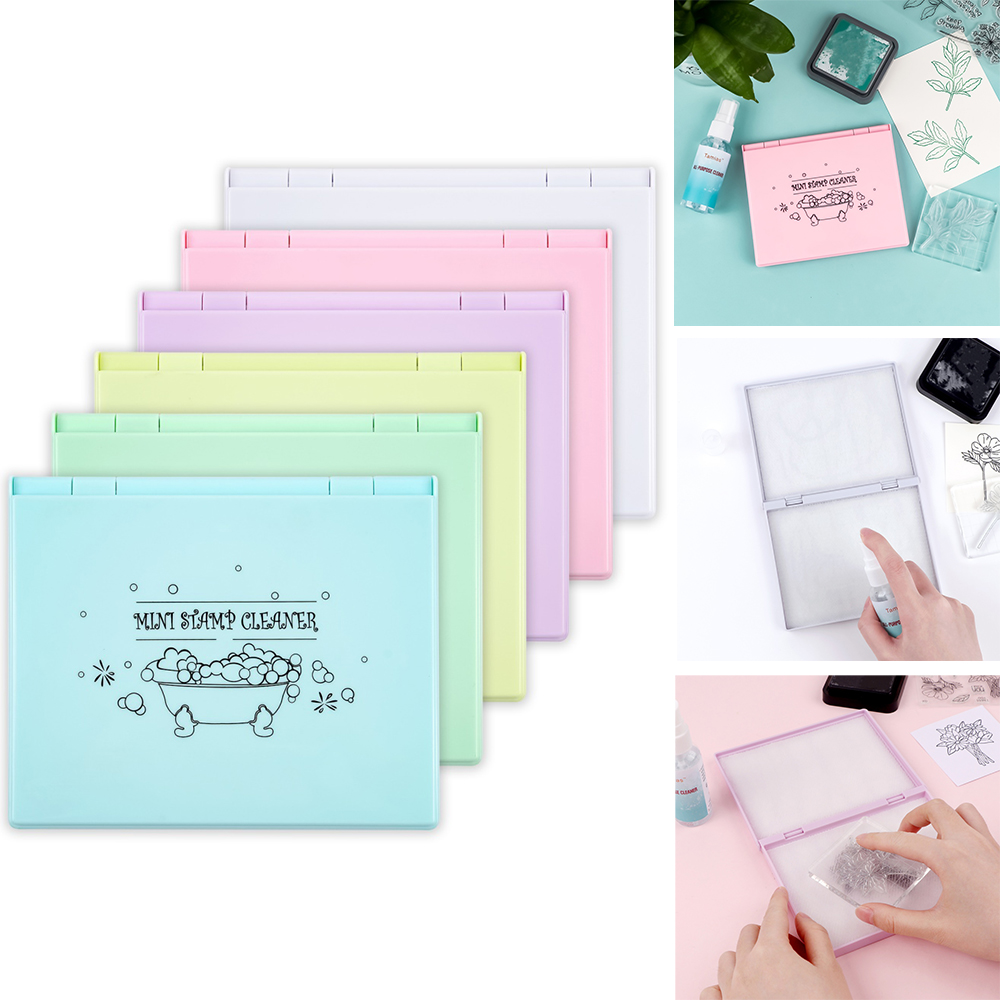 Rubber Cleaner Foam - 1pc 再利用可能なスタンプスクラバー ゴム/粘着/フォームスタンプ用 クリーナーワッシャー DIY スクラップブックペーパーアルバムカードスタンプクリーニングパッド用
