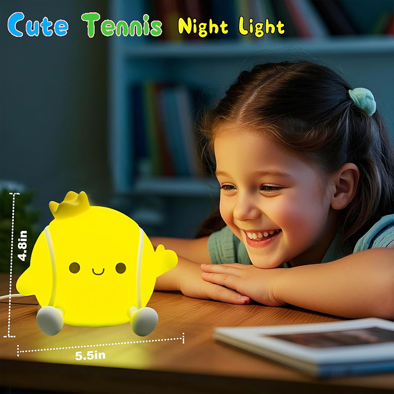 かわいいテニスナイトライトシリコン保育園用睡眠ランプタッチコ - Table Tennis Olympics のレビューと価格