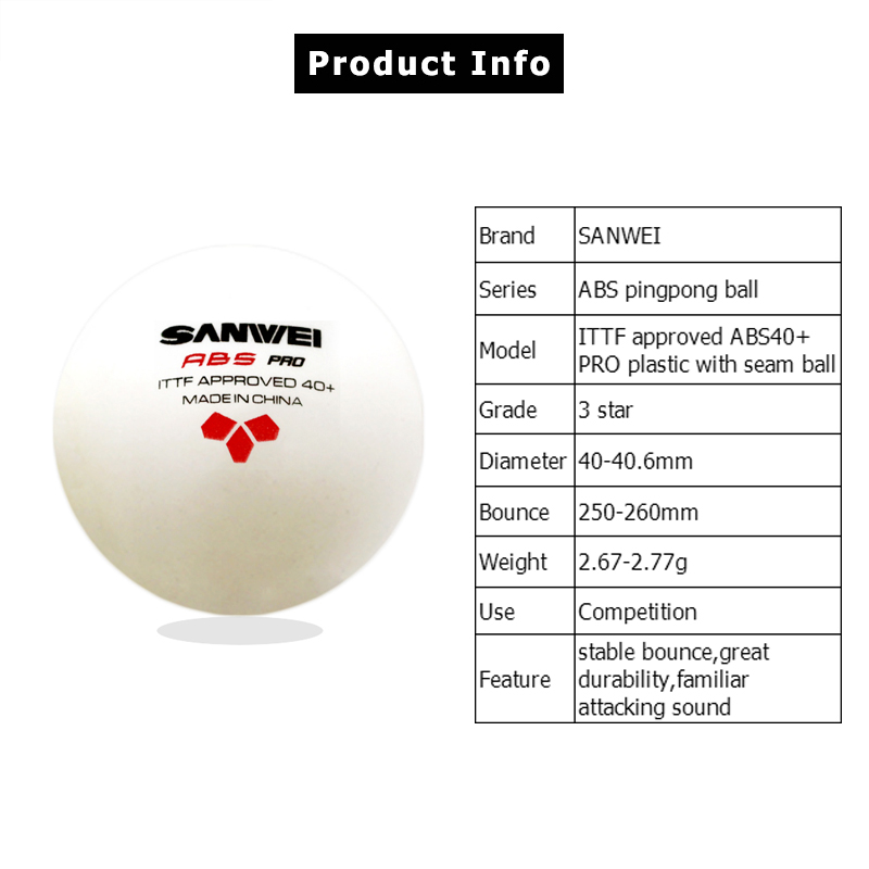 Sanwei abs pro-競技トレーニング用の40つの卓 - Table Tennis Pro のレビューと価格