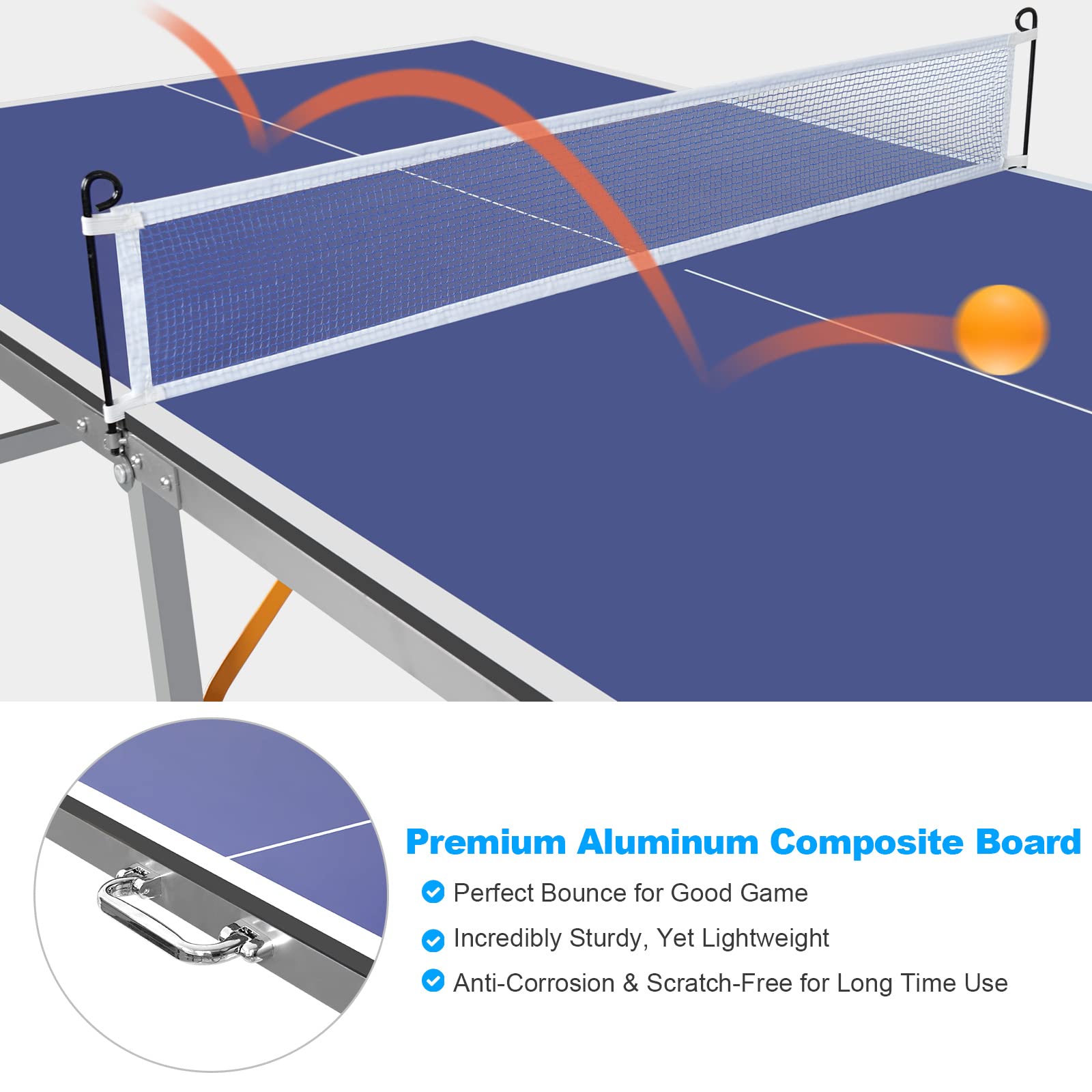 6×3フィートのポータブル卓球台、プロ仕様のテーブルテニス台 - Table Tennis Usa Team のレビューと価格
