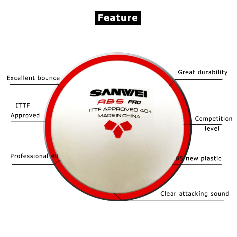 SANWEI-ABSプロ卓球ボール、ittf承認済み、競技ト - Table Tennis Pro のレビューと価格